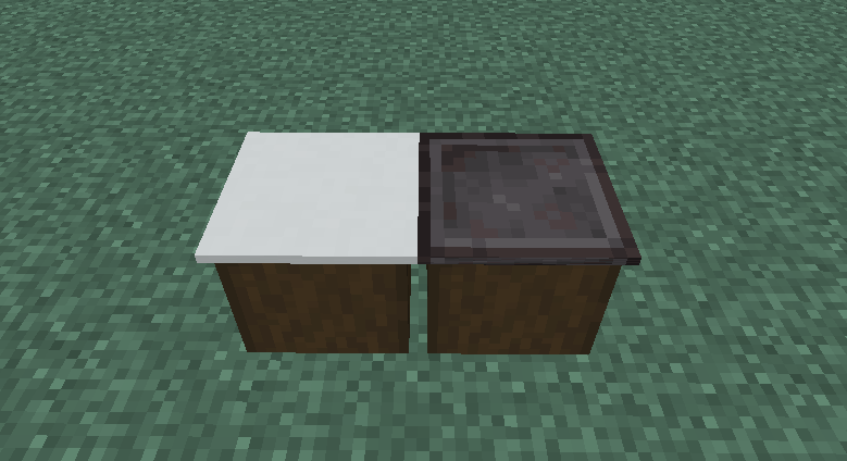 (左侧:默认,右侧:使用下界合金块自定义)